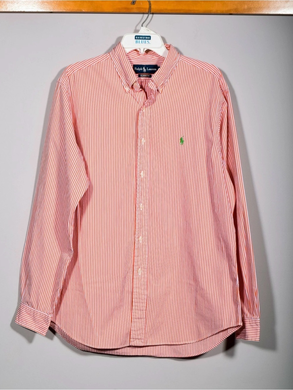 Ralph Lauren Men’s Orange Stripe Oxford Button down Shirt size XL